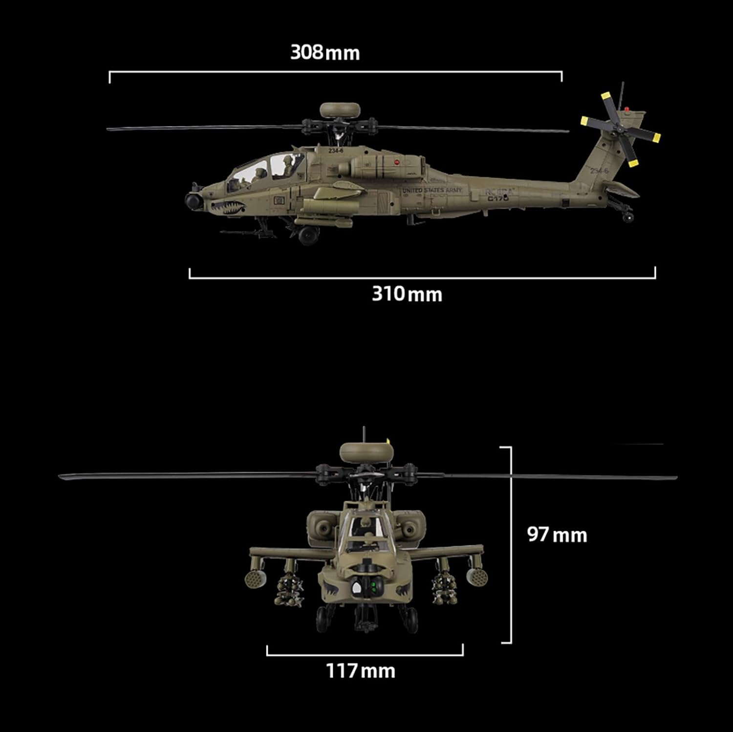 310MM 6CH C170 AH-64D Remote C - Rc Helicopter Case ulasan dan harga